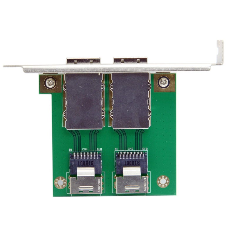 Cablecc Dual Ports Mini SAS SFF-8088 to SAS 36Pin SFF-8087 PCBA Female Adapter with PCI Bracket - Image 3